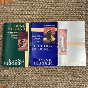 Vintage 1980s Paperback Novel Bundle Frank Herbert The Dune Series, Book Volume